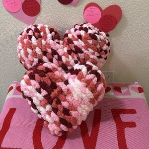 Crocheted Valentines Heart Pillow 
Large
